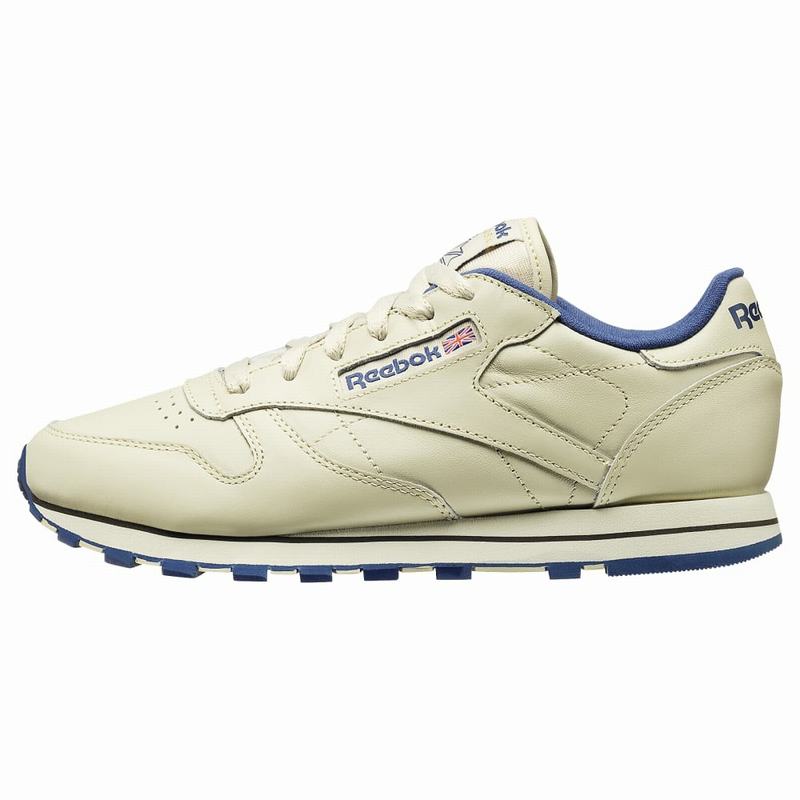 Reebok Classic Leather Shoes Womens Beige/Navy India ME3248DL